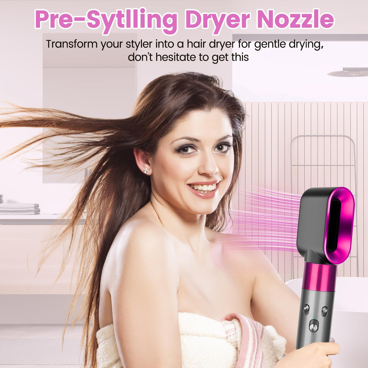 YTCHYYSK pre-styling nozzle for Dyson Airwrap HS08 reduces styling time with controlled airflow