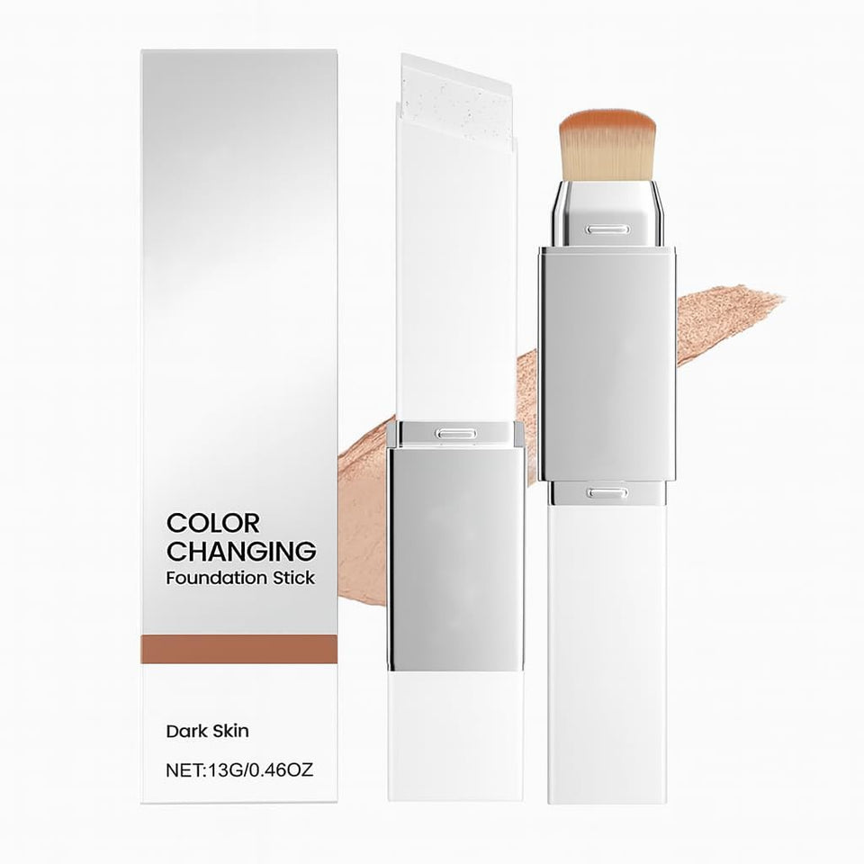 YTDJ Blanc Cover Cream Stick color-change bottle demonstrates shade adaptation for even skin.