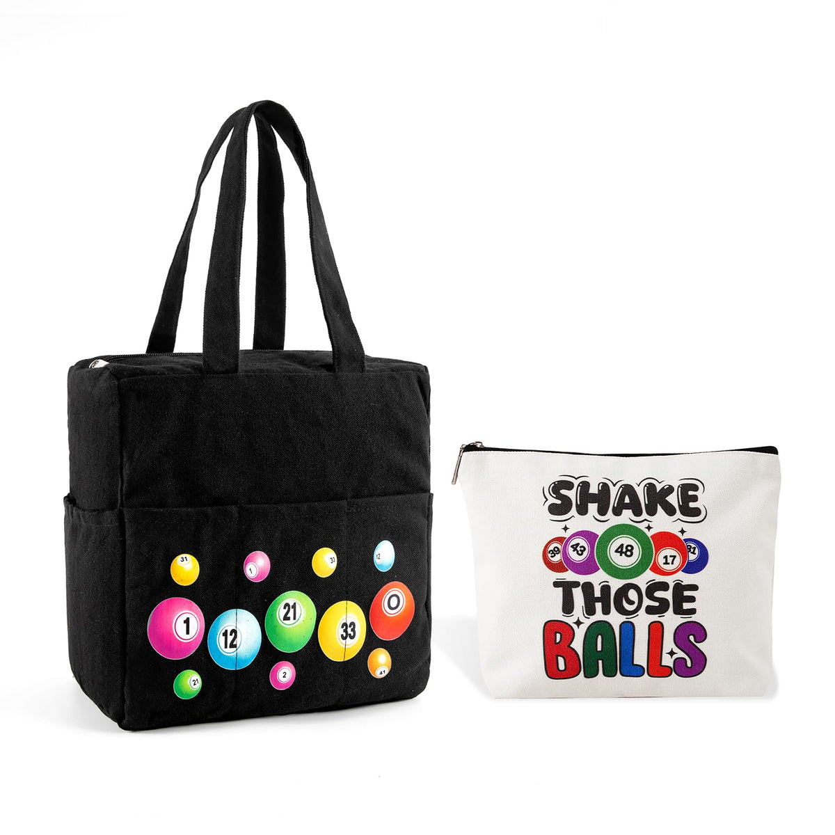 YTDYQFLZH bingo bag with pockets keeps daubers and tickets organized for game night