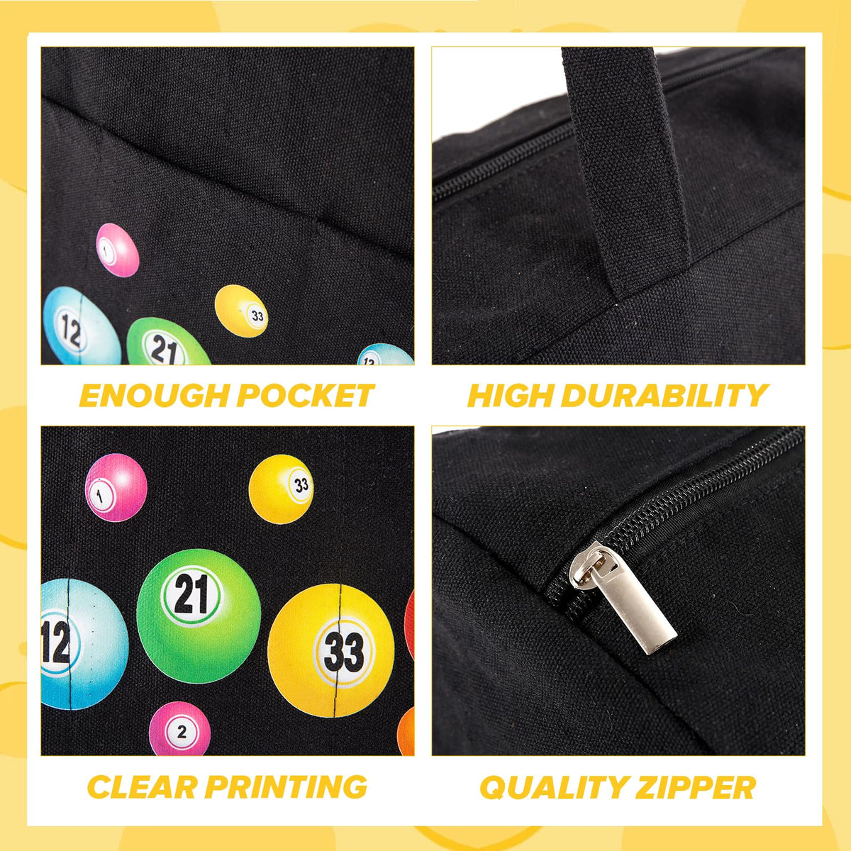 YTDYQFLZH polyester bingo tote offers durable everyday use
