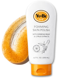Yu-Be Foaming Skin Polish face and body scrub with rich, refreshing lather