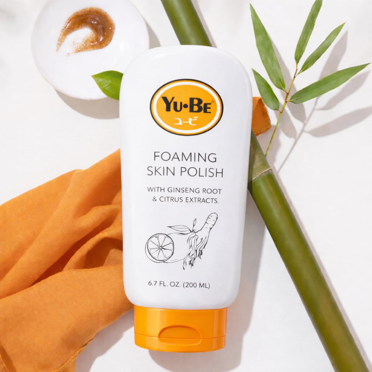 Yu-Be foaming scrub jar packaging for easy scooping and control