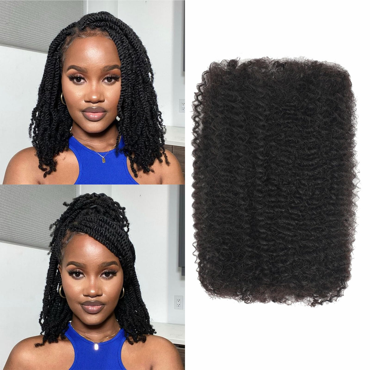 YuDragonFt Afro kinky bulk hair in 8-28 inches, ideal for dreadlocks and twists