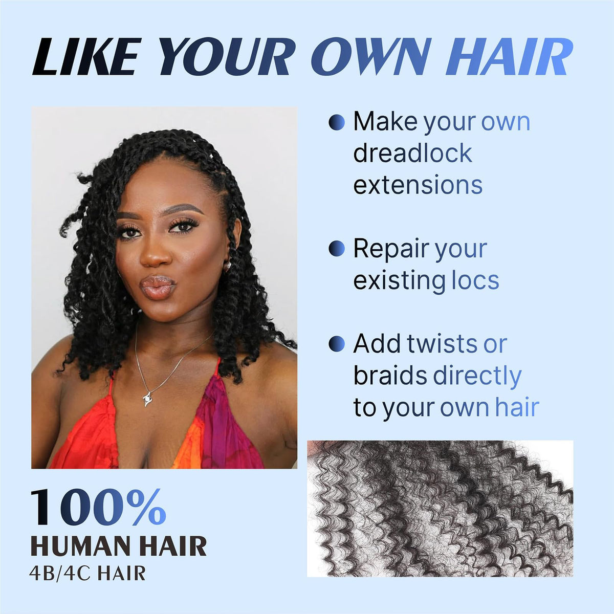 YuDragonFt Bulk hair for locs and braids, simple to install