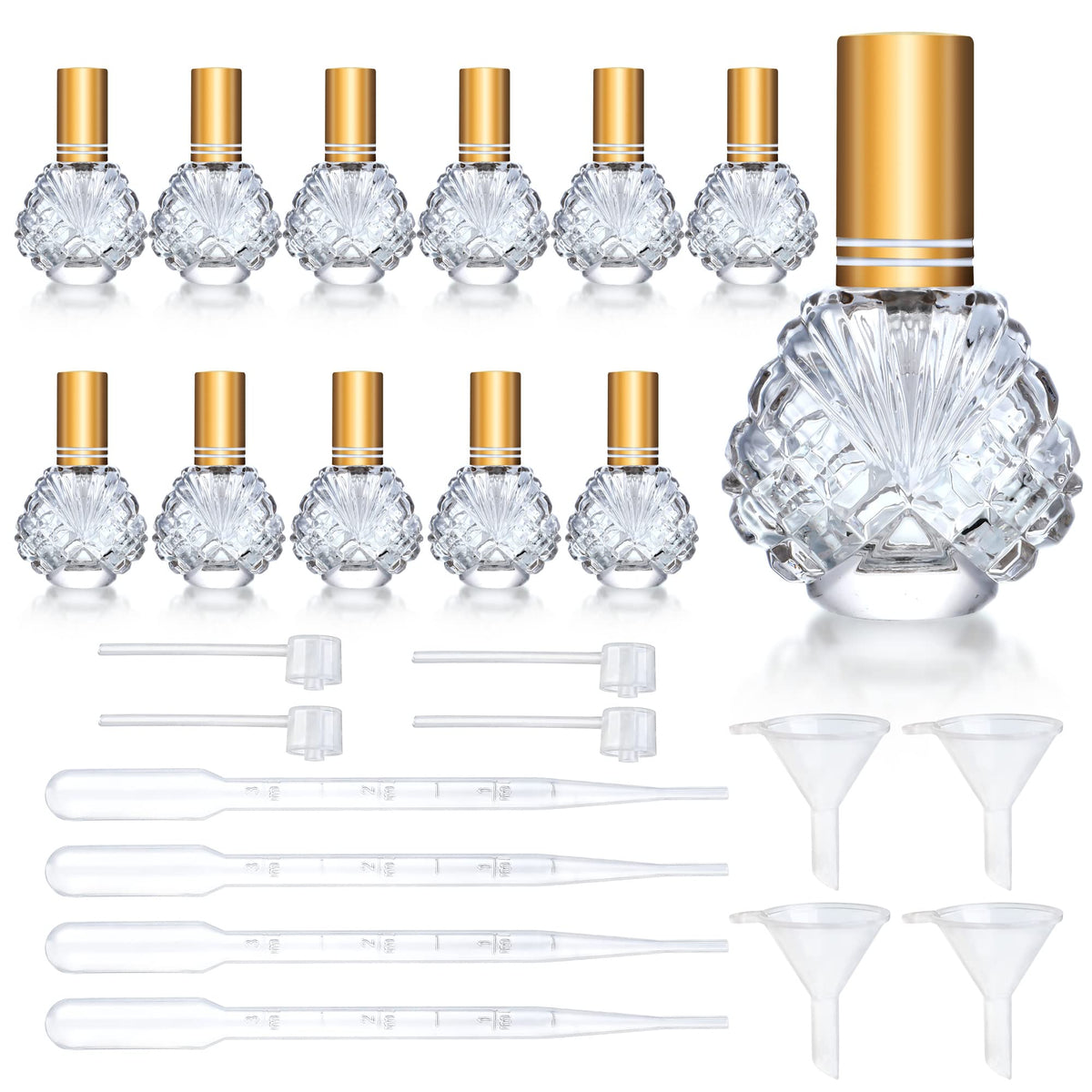 YU FENG 12x15ml glass bottle perfume atomizer set for easy refills and travel.