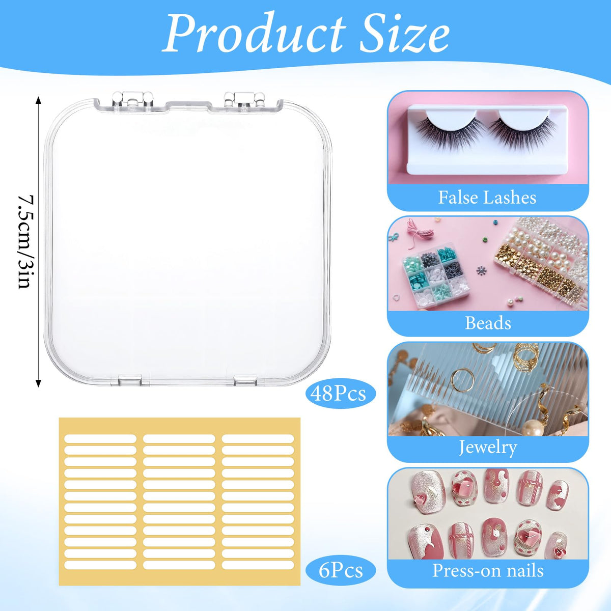 Yuanan 216-pcs adhesive nail tapes highlight clear labeling and tidy sets.