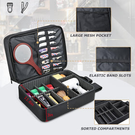 Yueieoun barber bag front and side pockets for quick cape and charger access