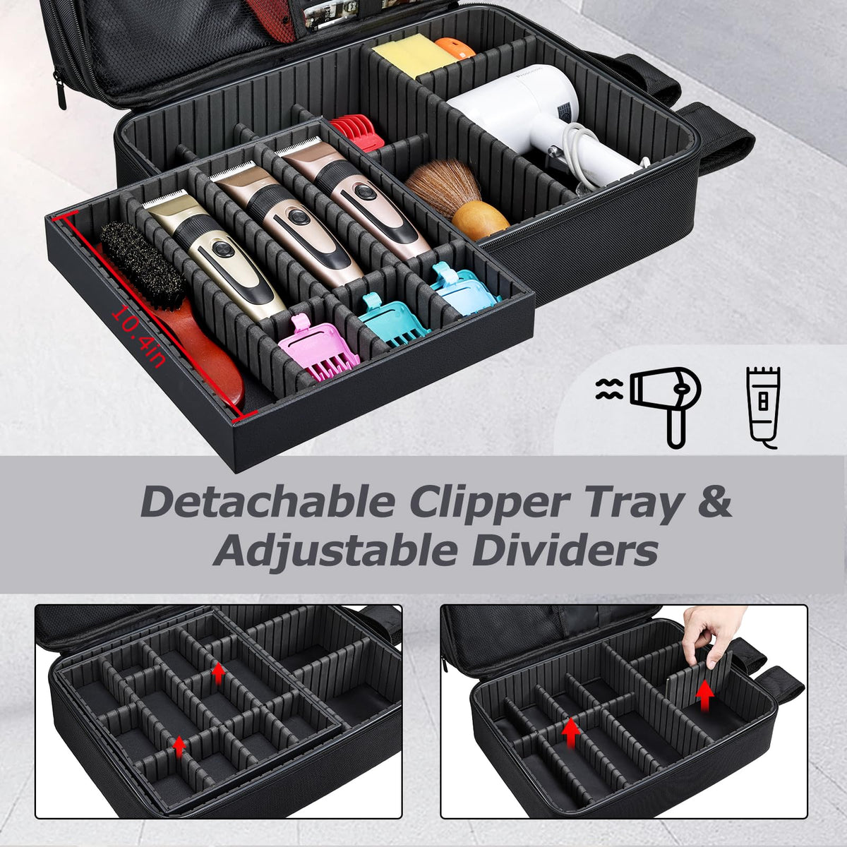 Yueieoun removable EVA-divided tray protects clippers during transit