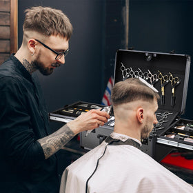 Yueieoun barber case adjustable trays fit various clippers and trimmers.