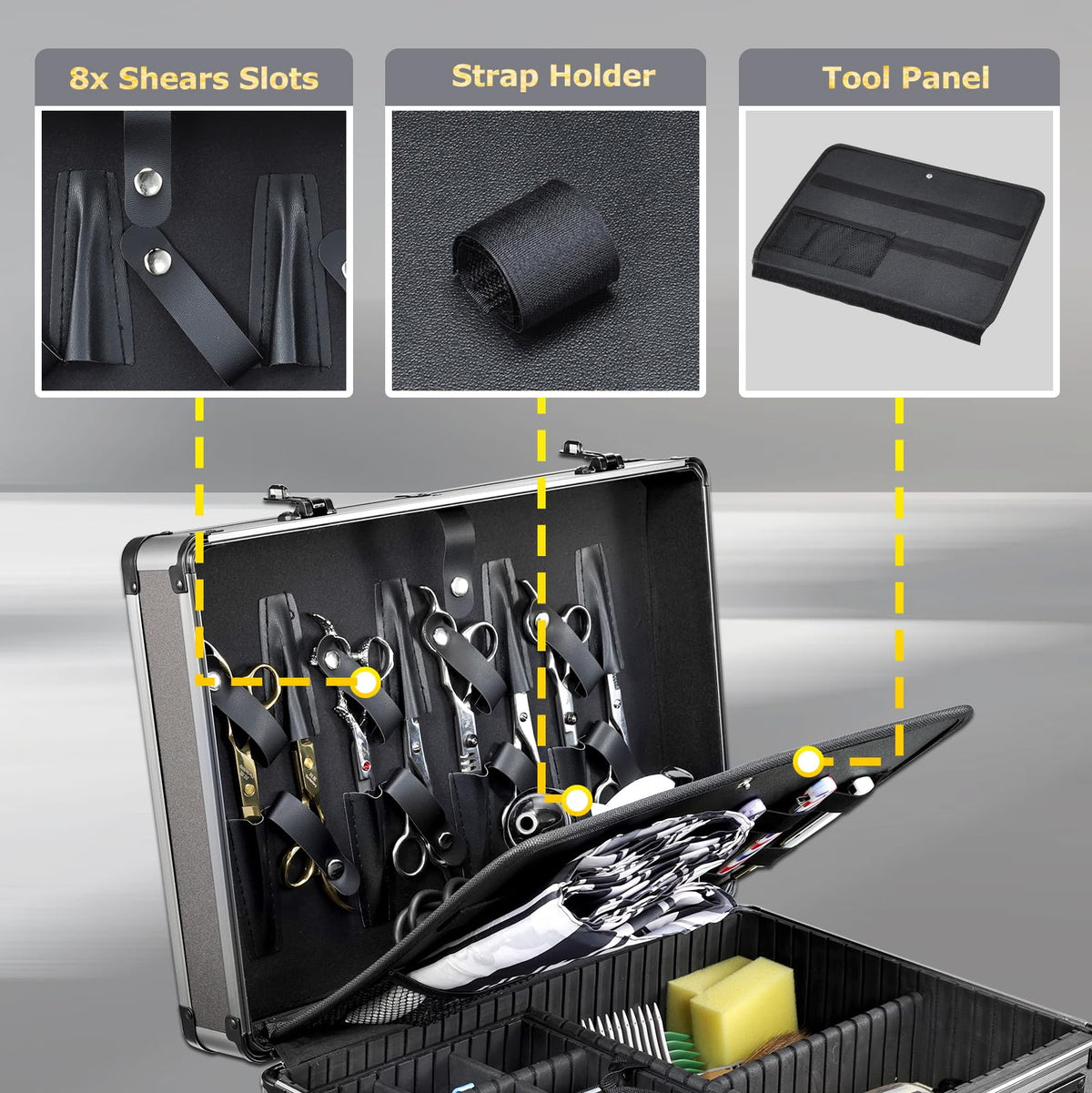 Yueieoun barber case dual combo locks for secure transport