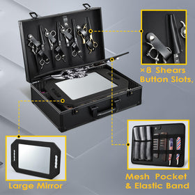 Yueieoun barber case detachable panel with net pocket for capes and accessories