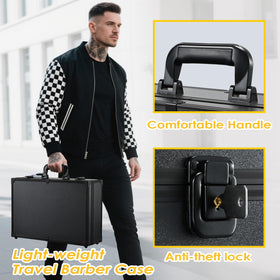 Yueieoun barber case durable hard shell and reinforced corners protect tools