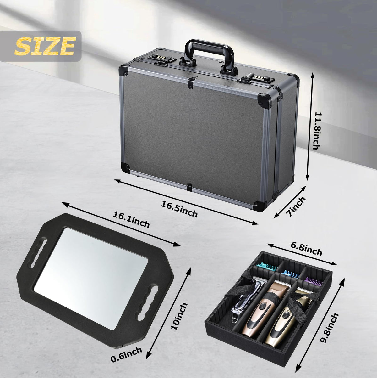 Yueieoun barber case lower compartment for large items