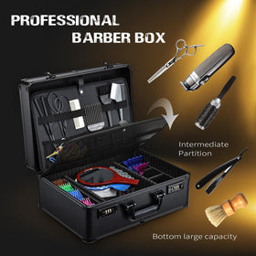 Yueieoun Barber Case open shows organized pockets for clippers and blades.