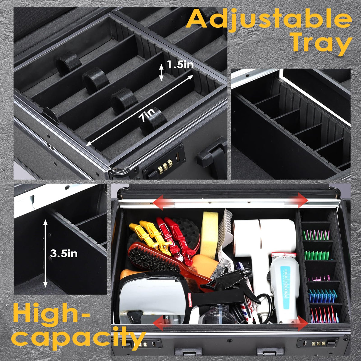 Yueieoun barber case with lock system provides security on the go.