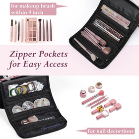 Yueieoun case with detachable shoulder strap offers hands-free transport for on-the-go beauty