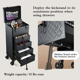 Yueieoun cart features 360-degree wheels for smooth, quiet movement