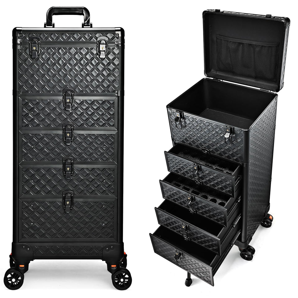Yueieoun nail salon cart with four drawers for organized tools and bottles