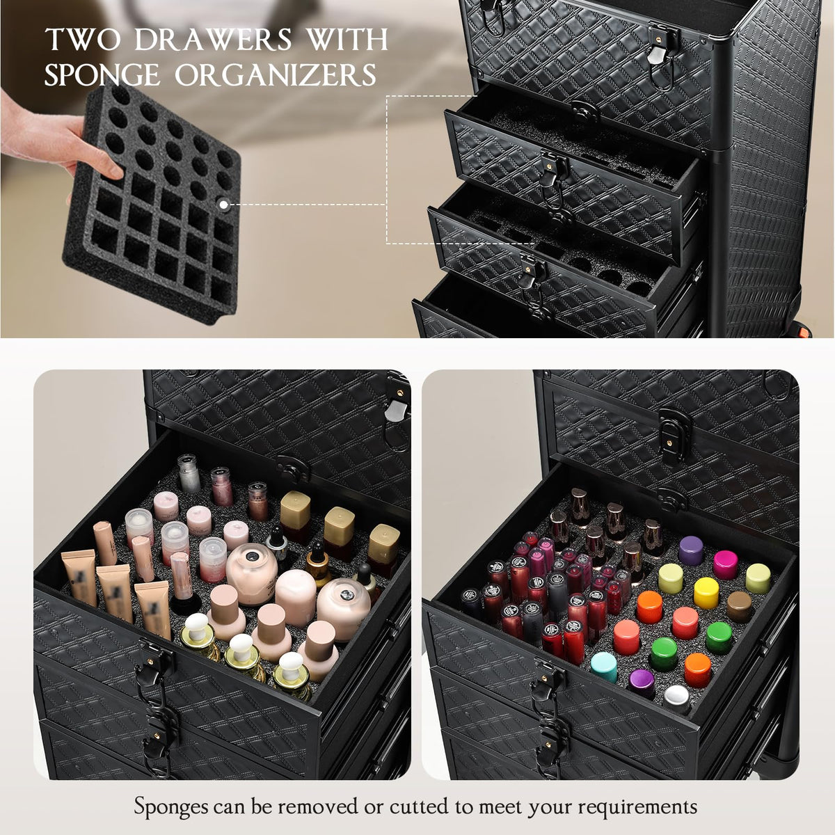 Yueieoun four-drawer organizer includes removable foam inserts to protect fragile items