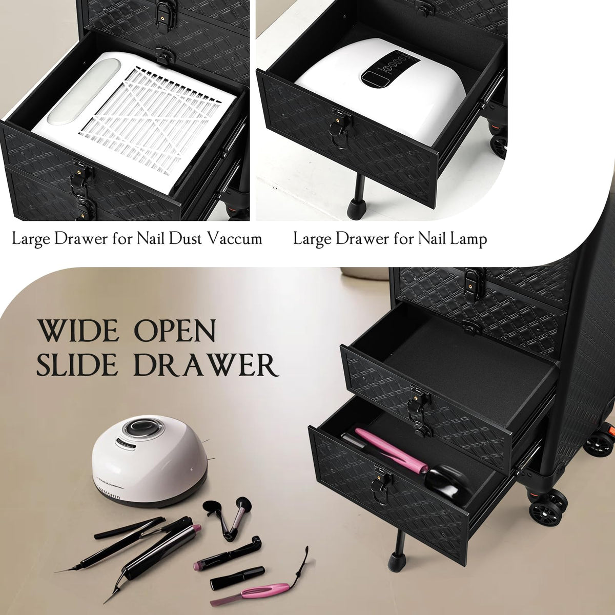 Yueieoun lockable cart with keys provides privacy and security when unattended