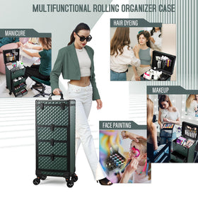 Yueieoun nail trolley with 360° spinner wheels gliding across the studio floor