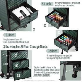 Organized drawer set on Yueieoun trolley with varied heights for different tools