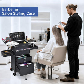 Yueieoun salon cart worktop tray extends for quick tool access during styling.