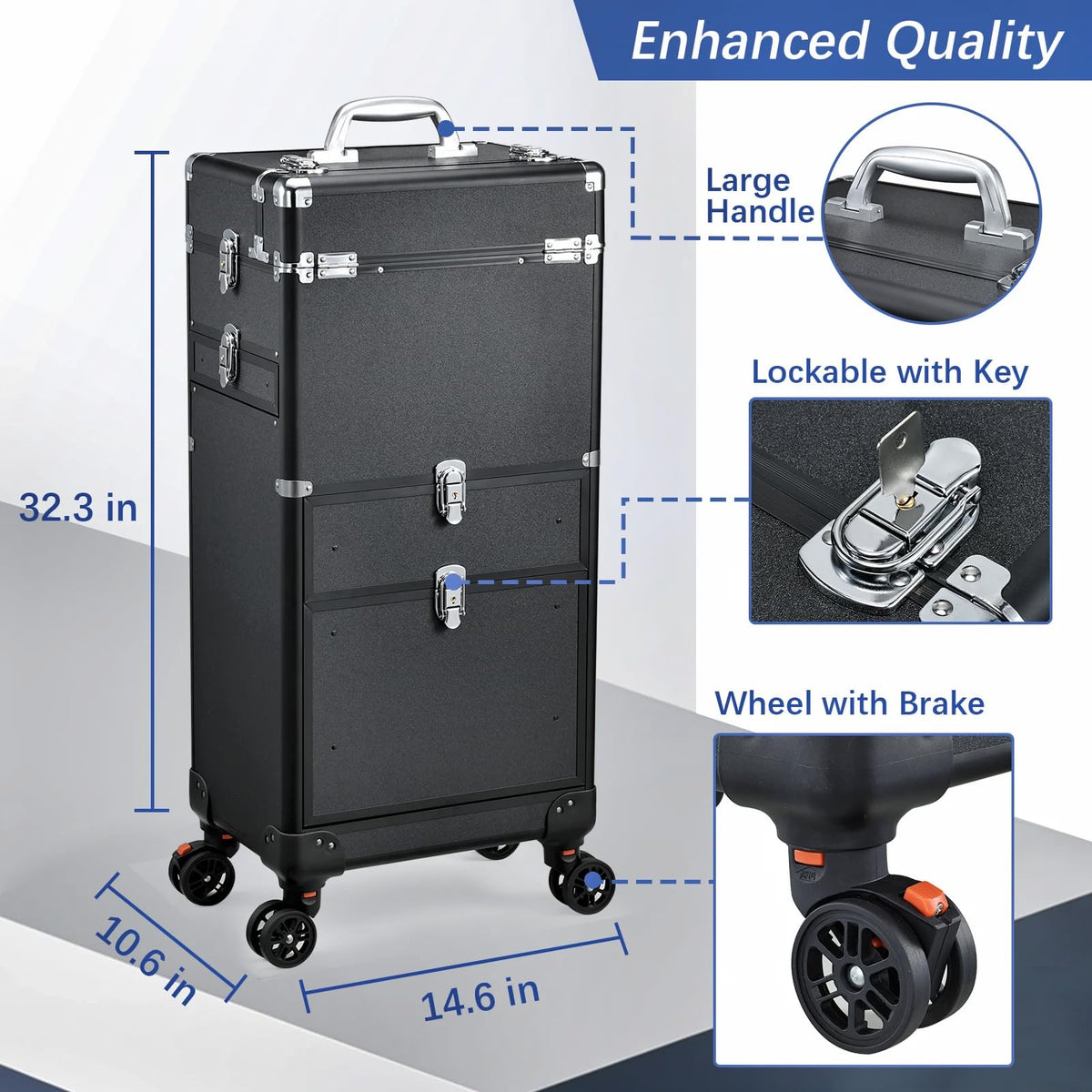 Yueieoun cart side drawers with dividers keep brushes and clippers organized.