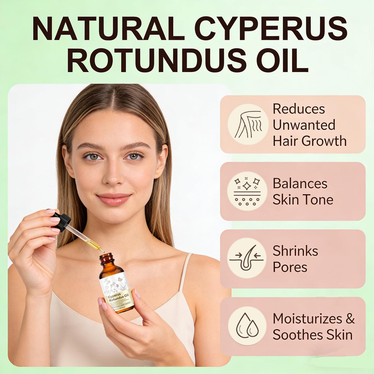 YUEPLATTNMAY Cyperus Rotundus oil application glides on skin for gentle care
