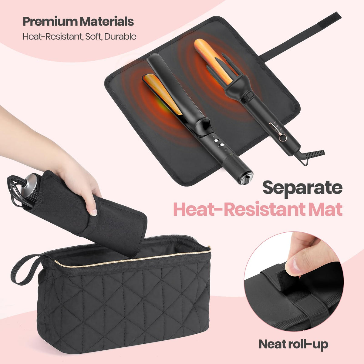 YUFIXO travel bag interior pockets keeping cords neatly separated