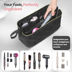 YUFIXO quilted nylon exterior on black travel bag protecting tools