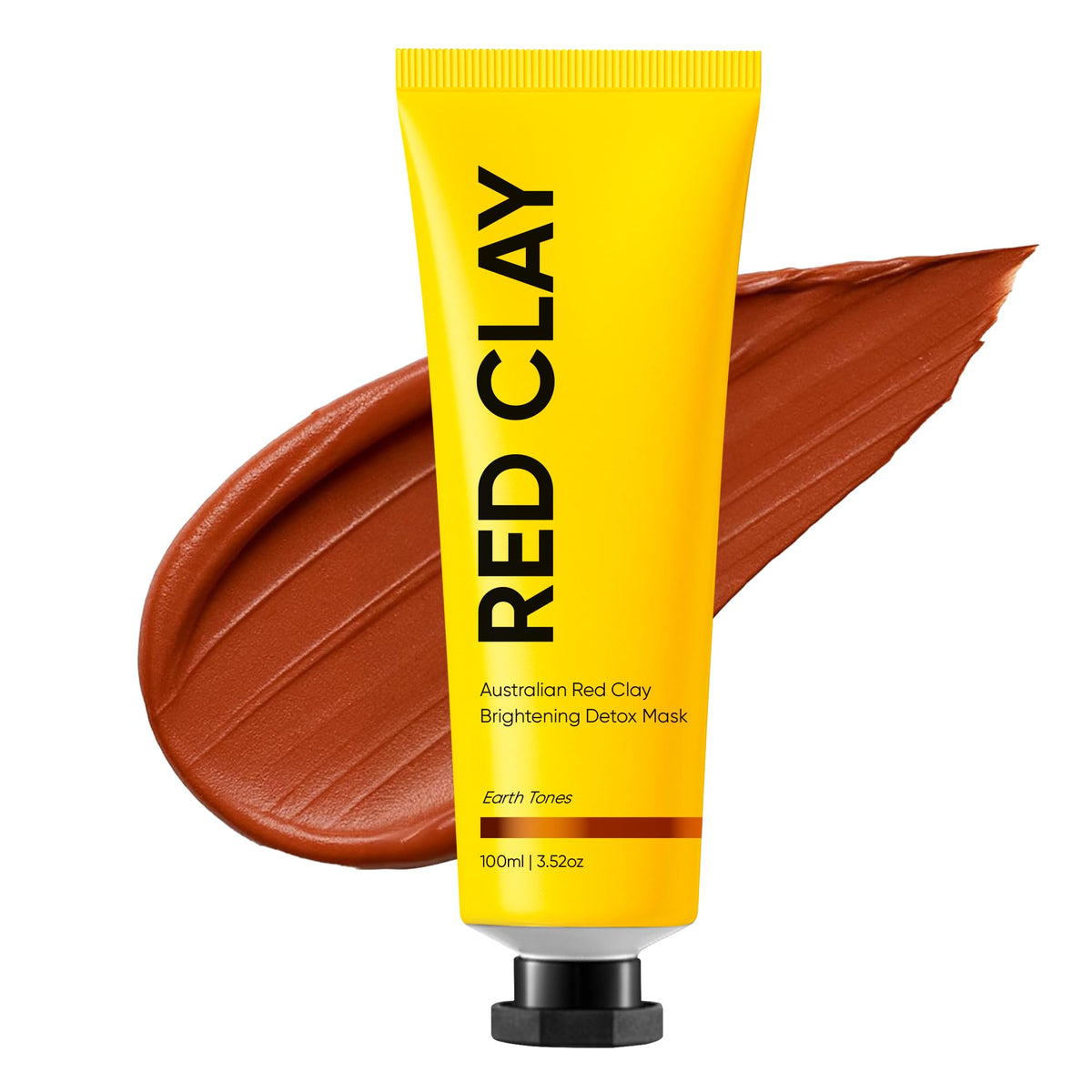 YUJIAS Australian Red Clay Mask jar close-up with creamy detox formula