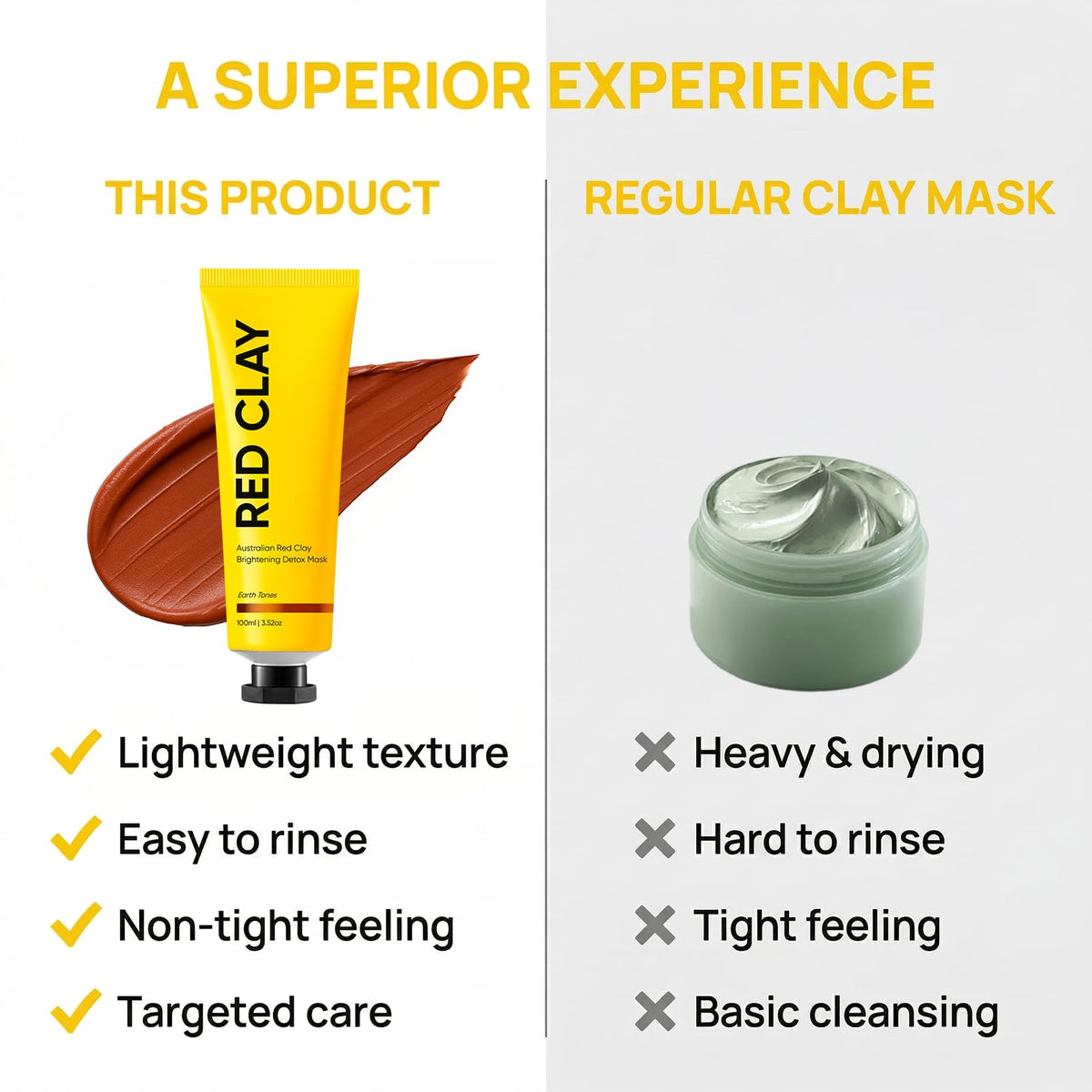 YUJIAS mineral-rich clay blend of red clay and white kaolin