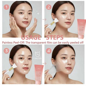 YULI collagen mask peeling off reveals clean hydrated skin