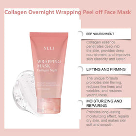 YULI collagen night wrap brush applying evenly for gentle skin care