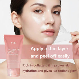 YULI night mask in 15-minute dry stage ready to peel