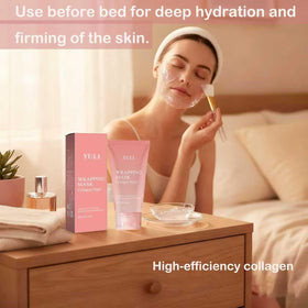 YULI nightly skincare routine featuring collagen mask for hydration