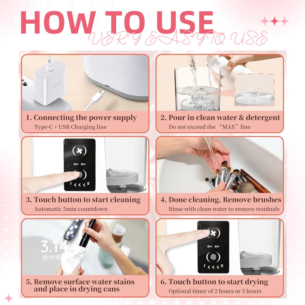 Yuliana easy one-button operation simplifies cleaning without mess.