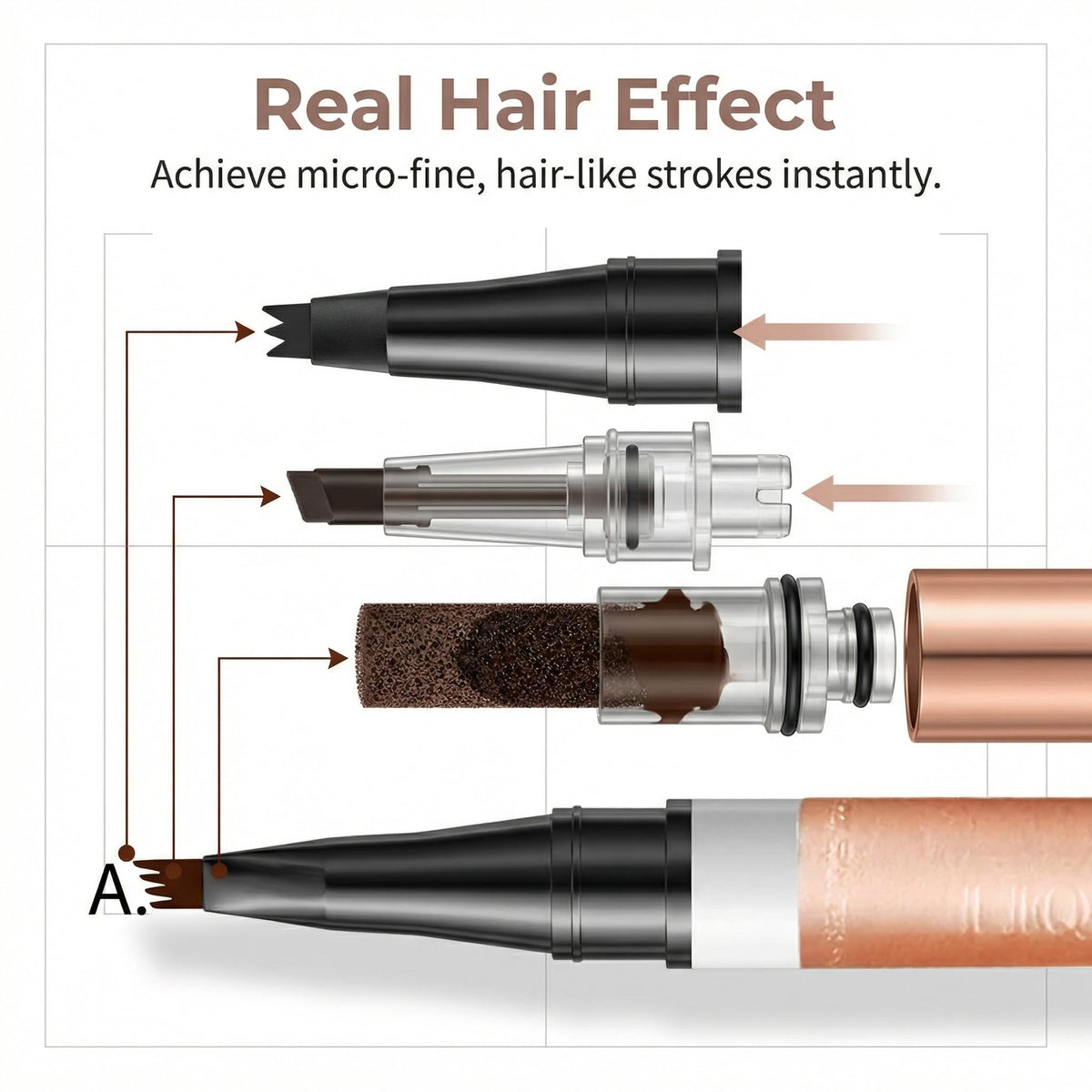 Yulinlon four-point tip allows detailed brow shaping for custom looks.