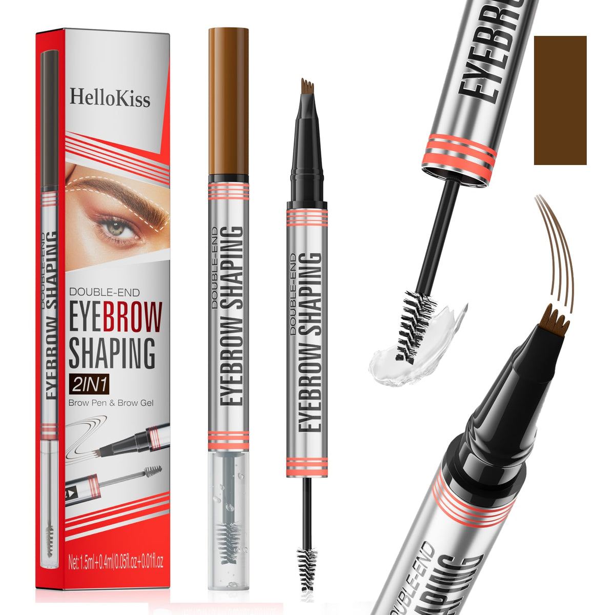 Yulinlon 9705 with 4-prong tip close-up for natural hairlike eyebrow strokes.
