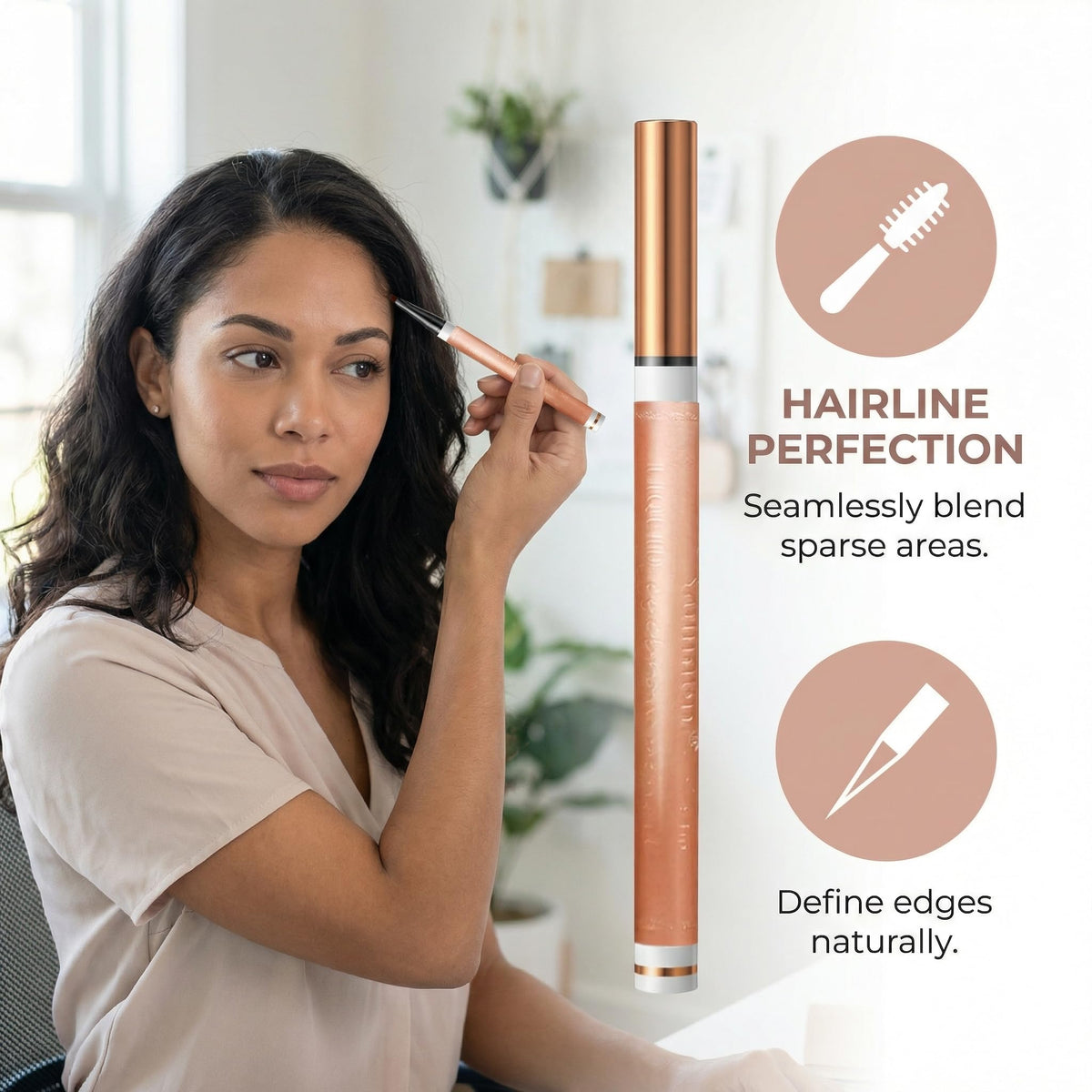 Yulinlon eyebrow pen filling strokes provide even color and defined shape.