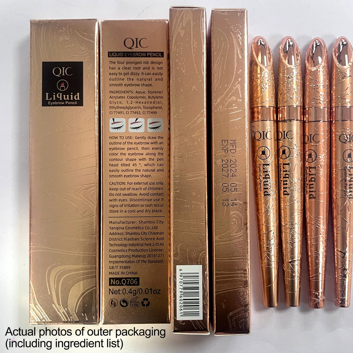 Yulinlon Q706 brow pen resists smudging after quick set time.