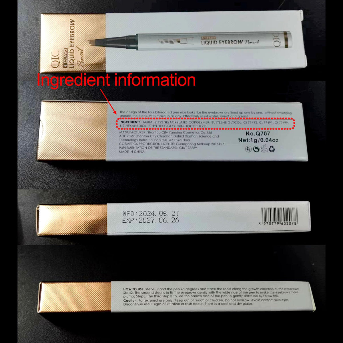 Yulinlon Q707 beginner-friendly brow pen design for first-timers.