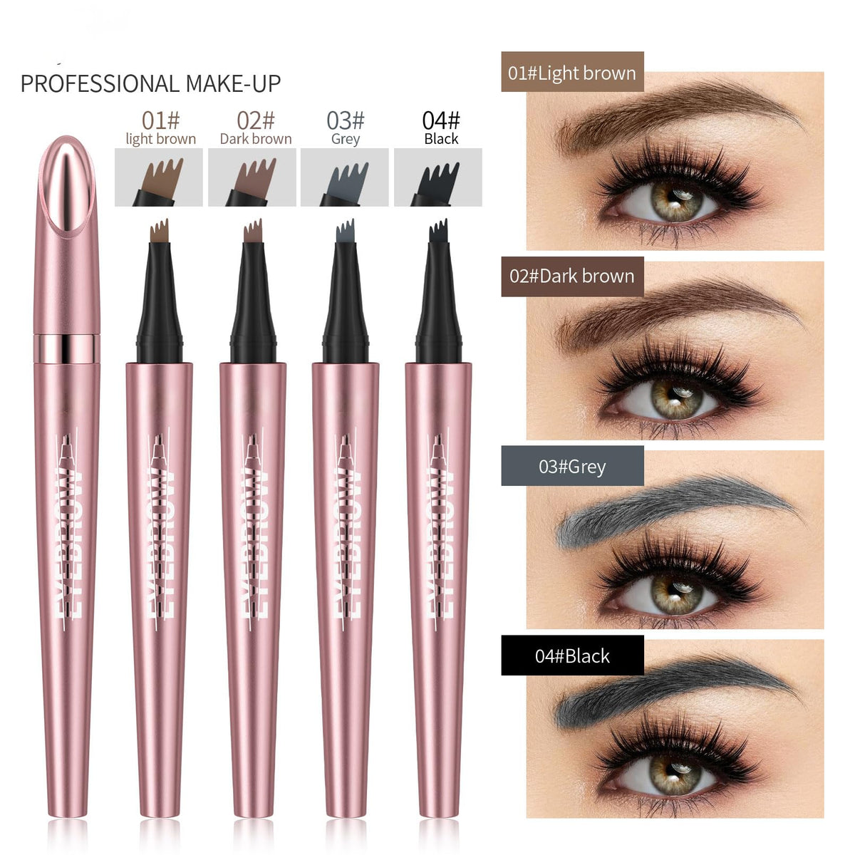 Yulinlon Q708 four shade swatches for versatile all skin tone matching
