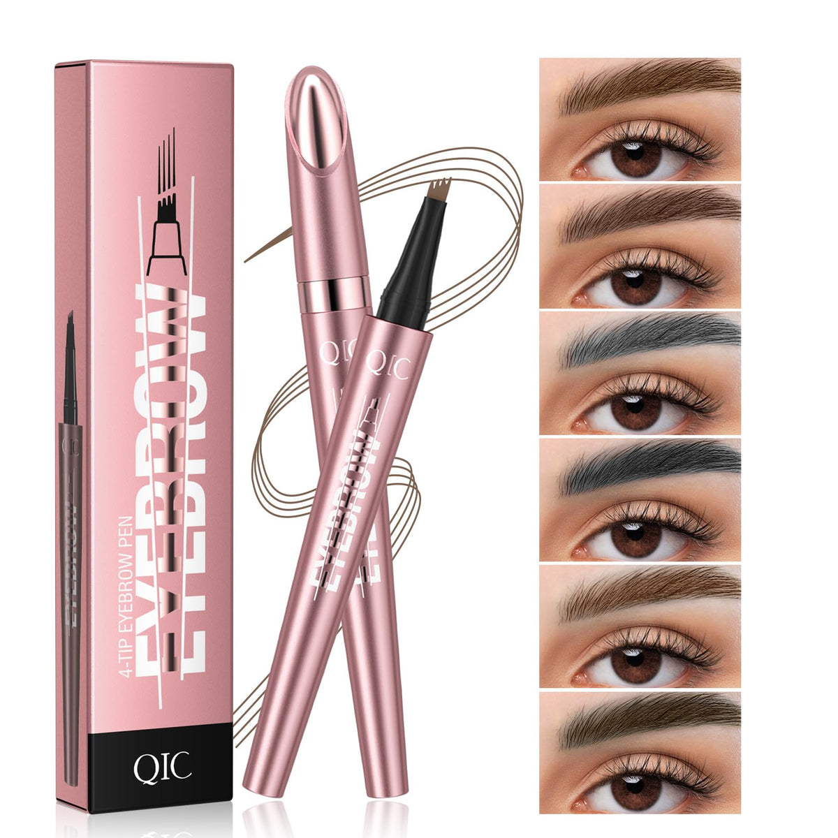 Four-tipped applicator helps build even brow color