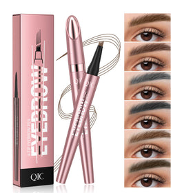 Four-tipped applicator helps build even brow color