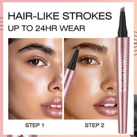 Yulinlon Q708 micro fork tip applying natural looking brow strokes