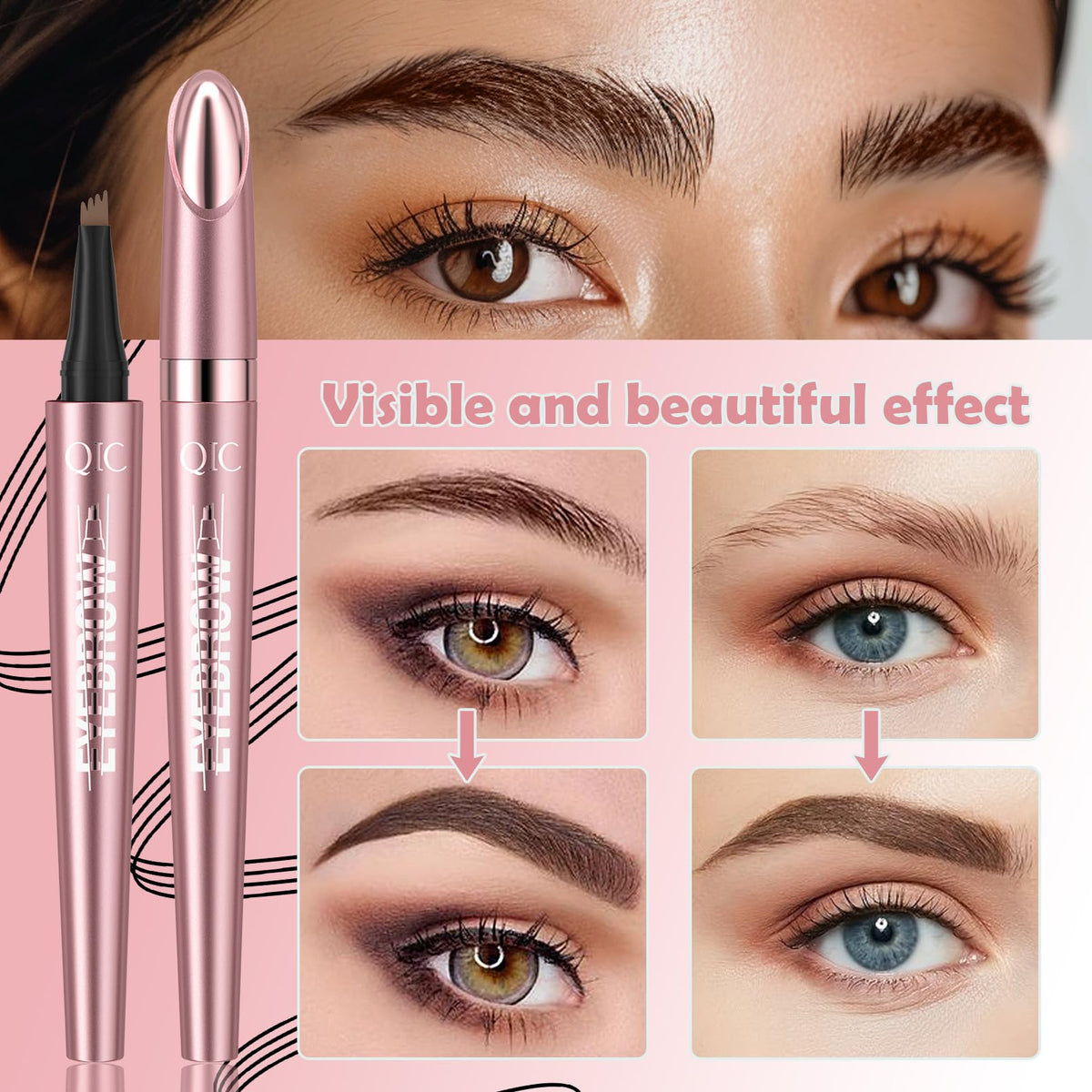 Waterproof brow pencil resists sweat and humidity for lasting color