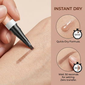 Yulinlon waterproof brow pen delivers long-lasting definition throughout the day.
