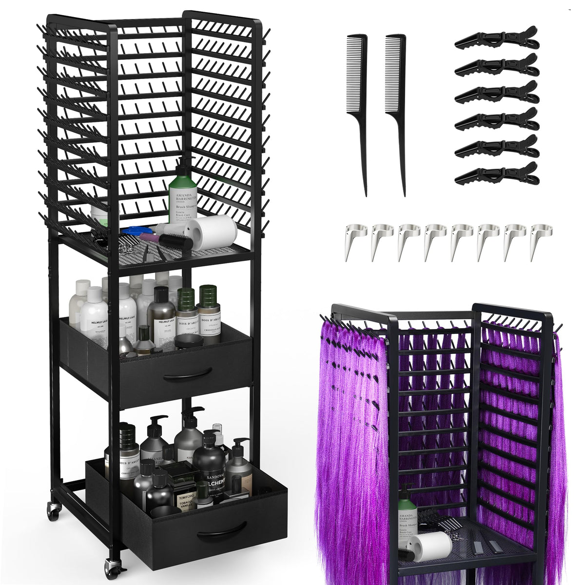 Yumkfoi 300 pegs braiding rack for efficient braiding sessions
